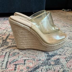 Aldo Transparent Wedge Sandals